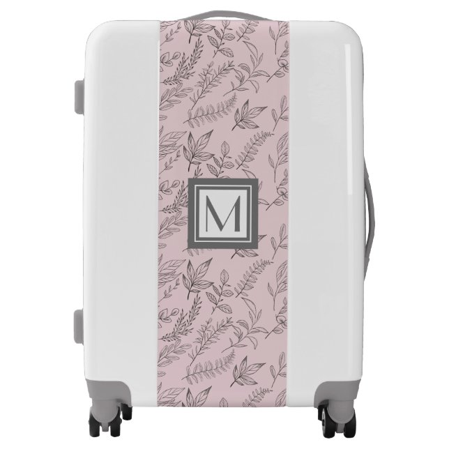 Stencil Foliage ⎥Monogram Luggage (Front)