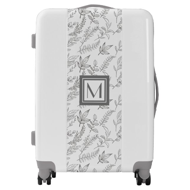 Stencil Foliage ⎥Monogram Luggage (Front)