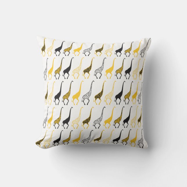 Stencil Giraffes Throw Pillow (Front)