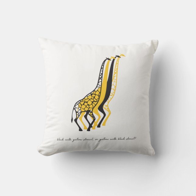stencil Giraffes Throw Pillow (Front)