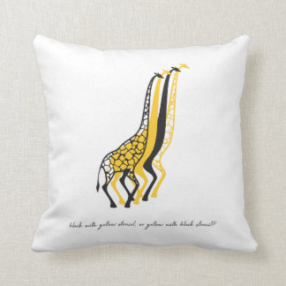 stencil Giraffes Throw Pillow