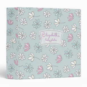 Stencil Pastel Floral Personalized Binder