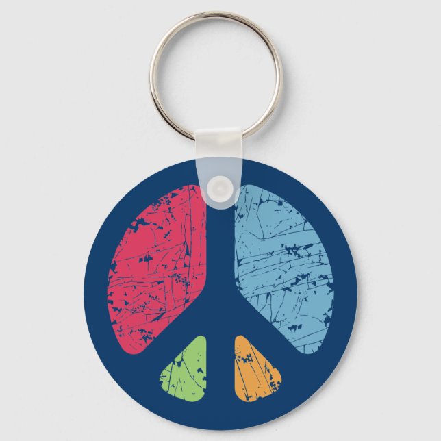 Stencil Peace Keychain (Front)