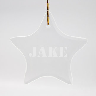 Stencil Sand Etched Star Glass Ornament