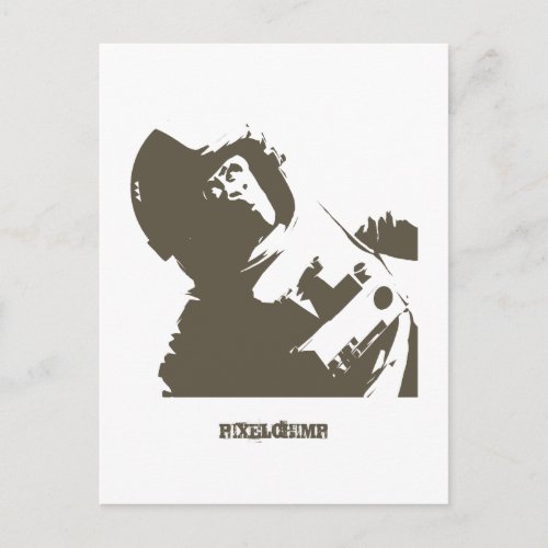 Stencil Space Chimp Postcard