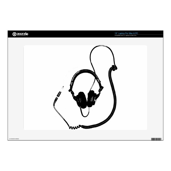 Stencil Style DJ Headphones 15" Laptop Skins