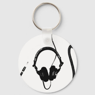 Stencil Style DJ Headphones Keychain