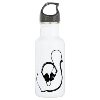 Stencil Style DJ Headphones Water Bottle