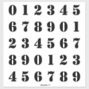 Stencil Style Look Digits / Numbers / Numerals Sticker