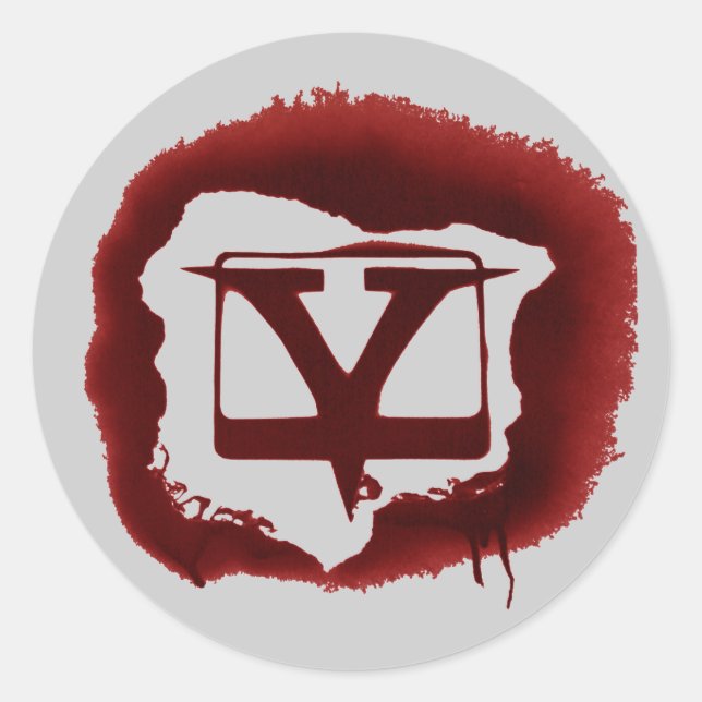 Stencil V-tube Classic Round Sticker (Front)