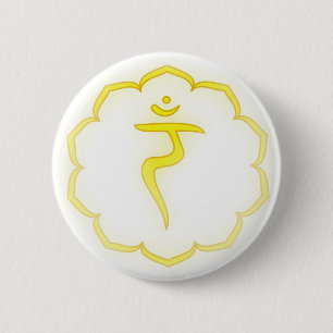 "Stenciled" 3rd Chakra - Manipura Pinback Button