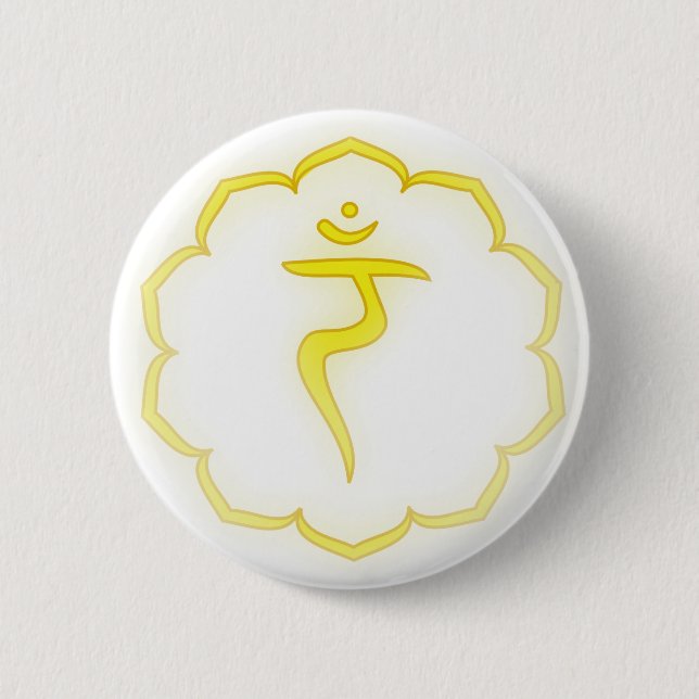 "Stenciled" 3rd Chakra - Manipura Pinback Button (Front)