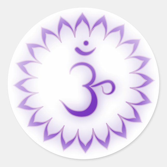 "Stenciled" Crown Chakra - Sahasrara Classic Round Sticker (Front)