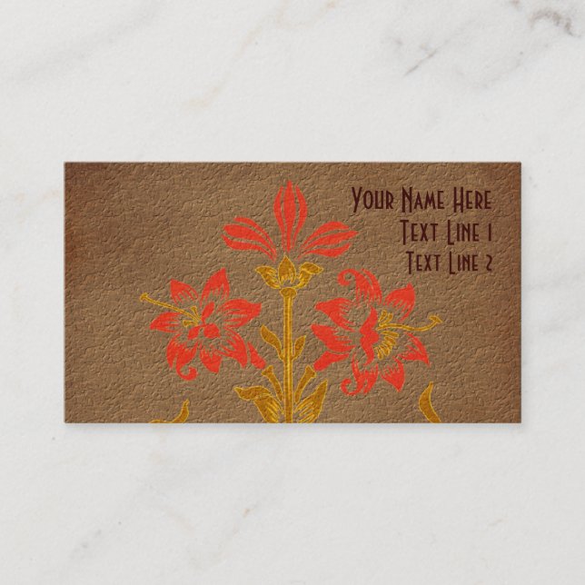 Stenciled Flowers Art Business Card (Front)