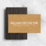 Stenciled Particle Board Construction Builder Business Card