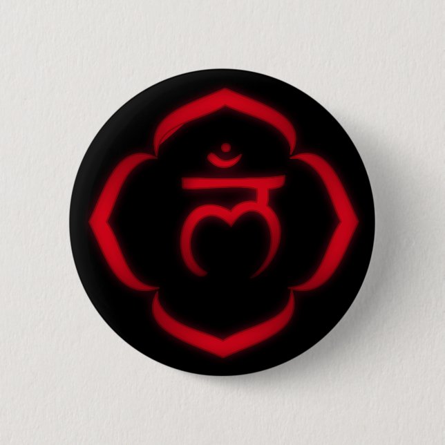 "Stenciled" Root Chakra - Muladhara Pinback Button (Front)