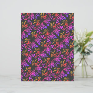 Stenciled Rose Abstract Colors Scrapbook Paper