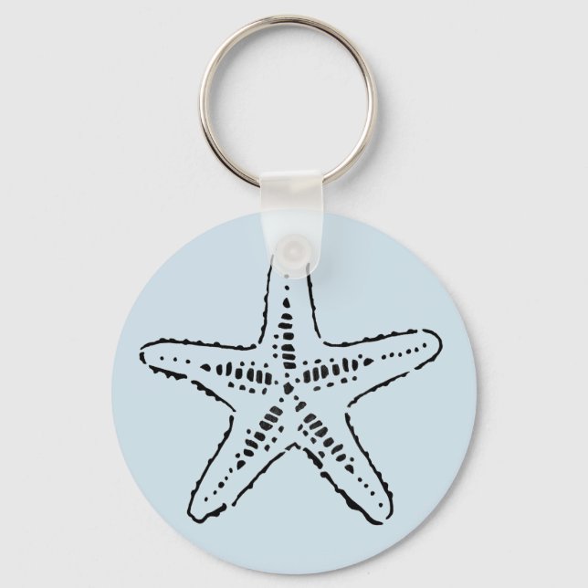 Stenciled Sea Star Keychain (Front)