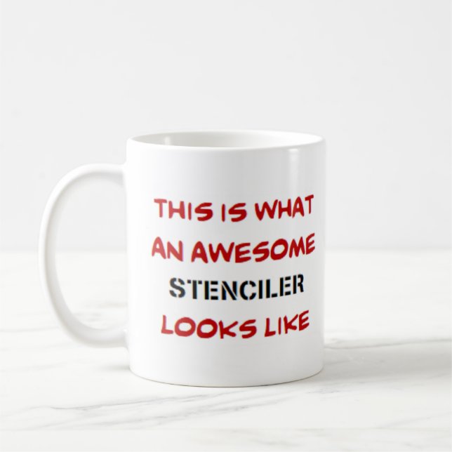 stenciler, awesome coffee mug (Left)