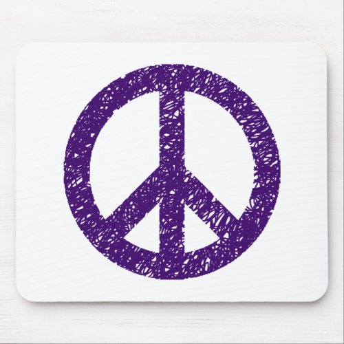 Stencilled Peace Symbol _ Dp Purple Mouse Pad
