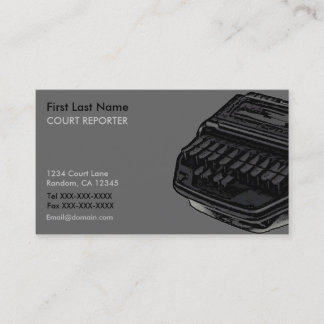 Stenograph machine Court Reporter business cards