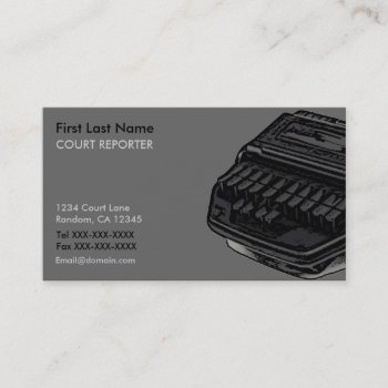 Stenograph Machine Court Reporter Business Cards by ProfessionalOffice at Zazzle