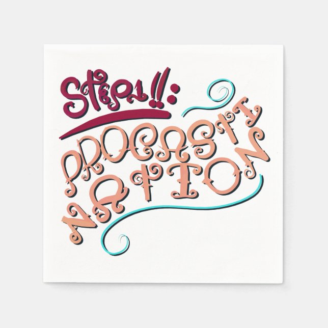 Step 1: Procastination Napkins (Front)