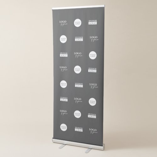 Step and repeat Company Sponsor logos mod grey Retractable Banner