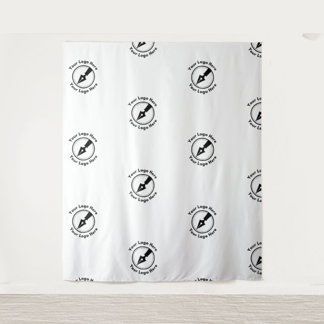 Step and Repeat Notary Business Logo Event White  Tapestry (Front)