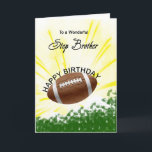 Step Brother Football Birthday Card<br><div class="desc">Give your football loving step brother a football card with an explosive football theme! A football with the words 'To a wonderful step brother'.</div>