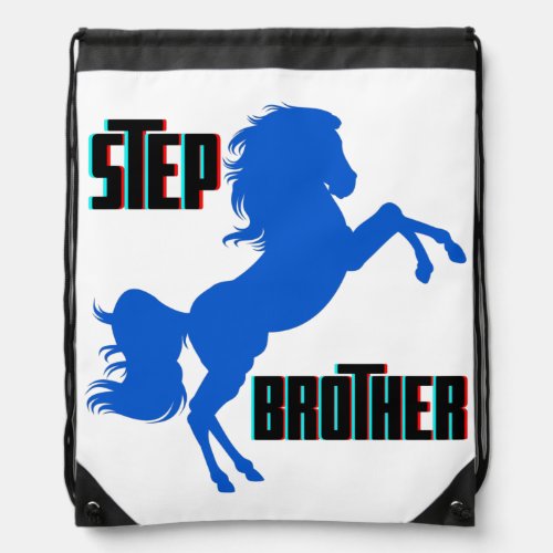 Step Brother Horse Rearing Drawstring Bag