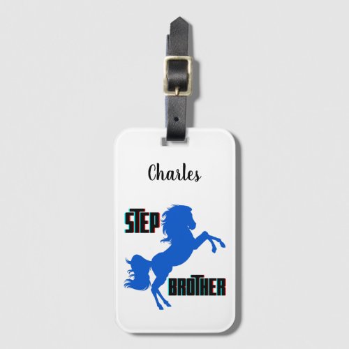 Step Brother Horse Rearing Luggage Tag