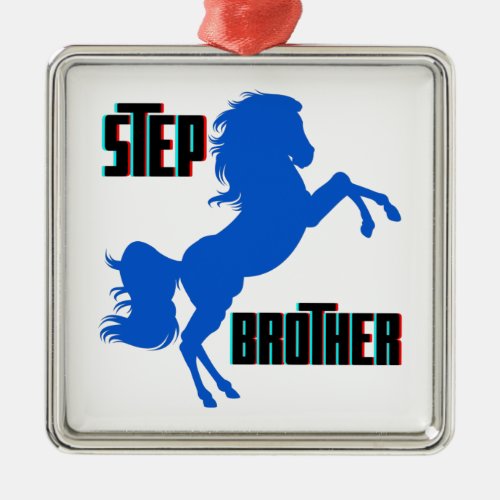 Step Brother Horse Rearing Metal Ornament