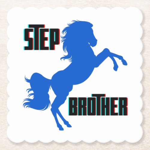Step Brother Horse Rearing Paper Coaster