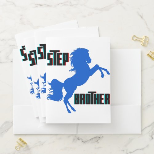 Step Brother Horse Rearing Pocket Folder