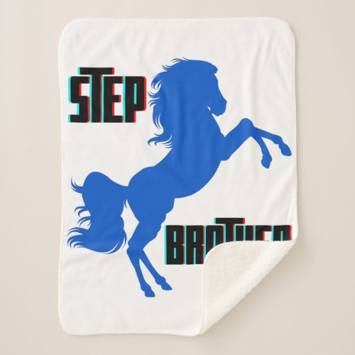 Step Brother Horse Rearing Sherpa Blanket