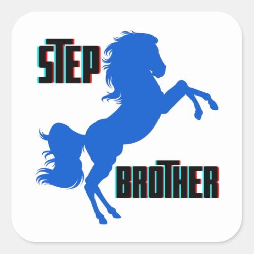 Step Brother Horse Rearing Square Sticker
