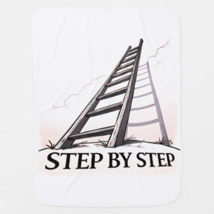 Step by Step Hoodie – Minimal Motivational Quote  Baby Blanket