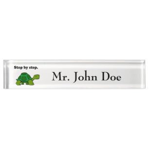 Step by Step Turtle Cartoon, Persistent Winning Desk Name Plate