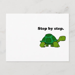 Step by Step Turtle Cartoon, Persistent Winning Postcard