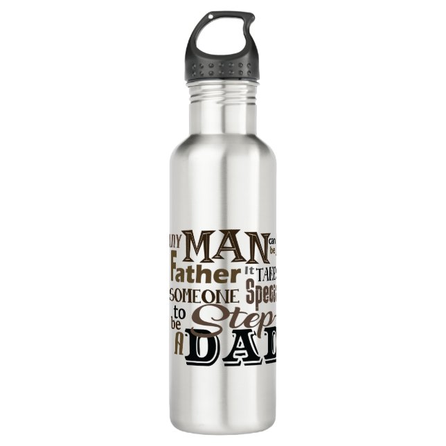 Step Dad Best Father Day Stainless Steel Water Bottle (Front)