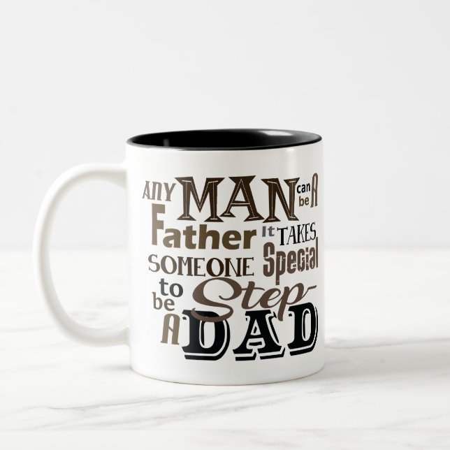 Step Dad Best Father Day Two-Tone Coffee Mug (Left)
