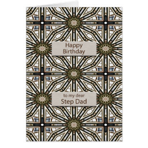 Step Dad Birthday Abstract Mandala Design Cards