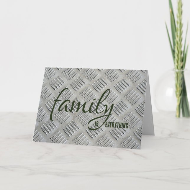 Step Dad Birthday Metal Design Card (Front)