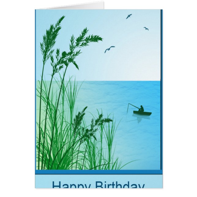 Step Dad Birthday Sea Fishing Cards (Front)
