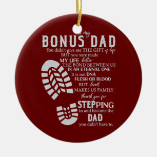 Step Dad Bonus Father Fathers Day From Step Son Ceramic Ornament