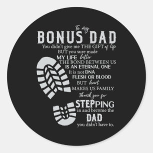 Step Dad Bonus Father Fathers Day From Step Son Classic Round Sticker