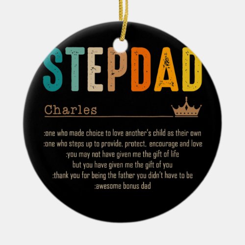 Step Dad Charles Definition Awesome Bonus Daddy Ceramic Ornament