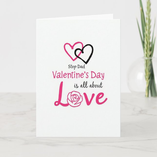 Step Dad Love Hearts Valentines Card (Front)
