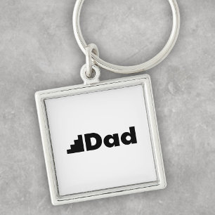 Step Dad - Modern Stair Graphic Father Day Humor Keychain
